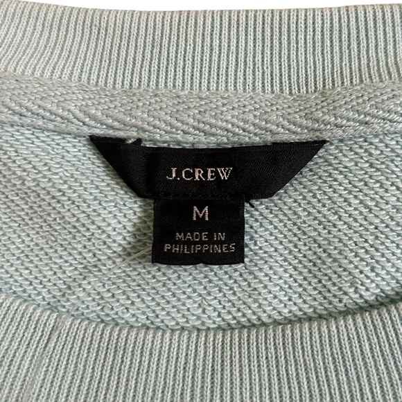 NWT J.CREW Holiday Dove Heart Paix et Amour Graphic Sweatshirt Light Blue M - Picture 3 of 12